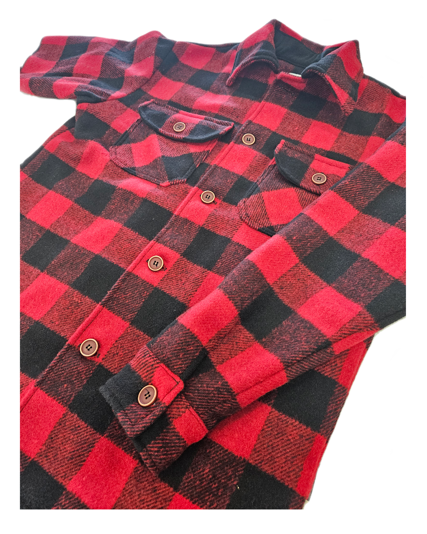 Veste de laine à carreaux FIV-1920 rouge pour enfants