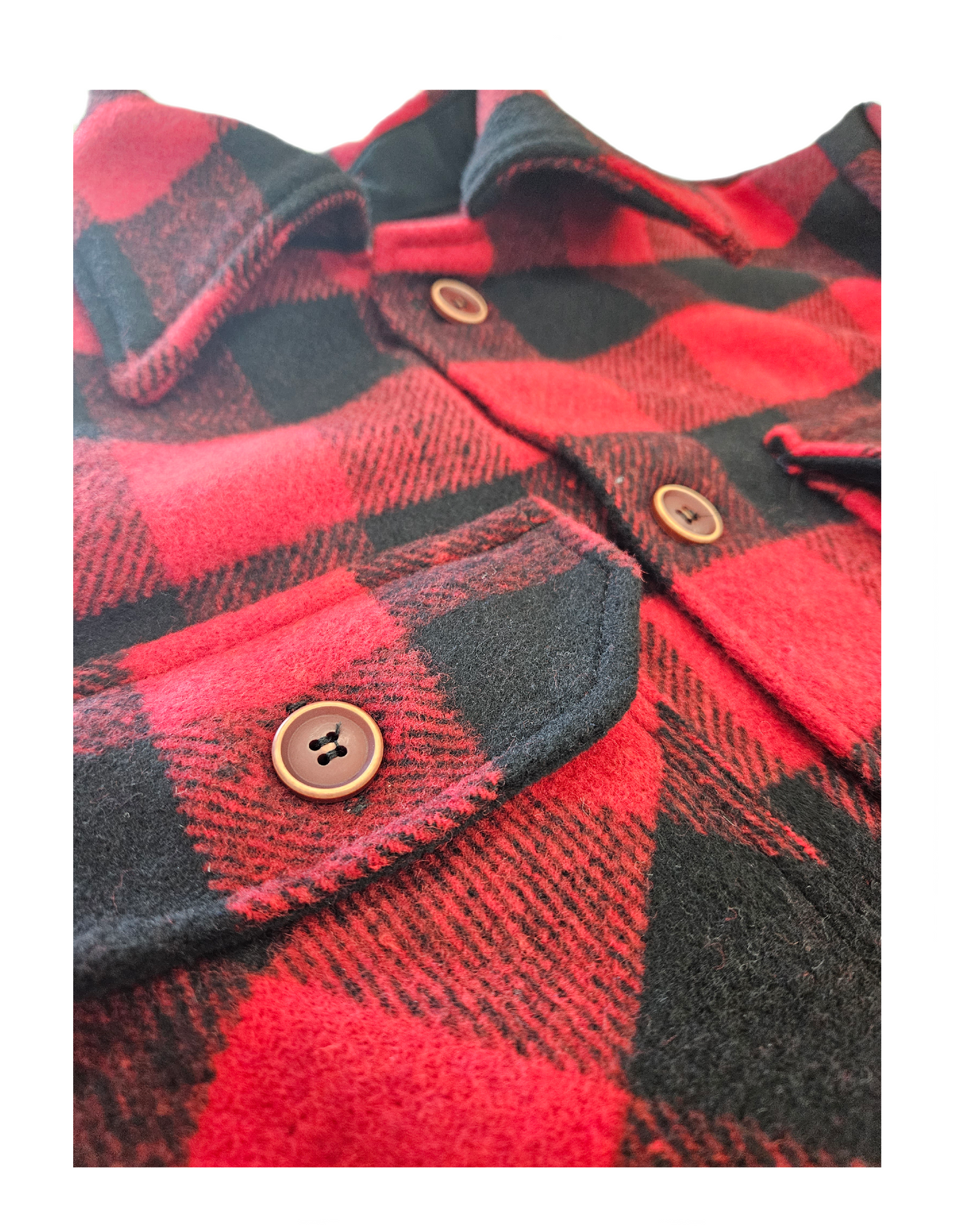 Veste de laine à carreaux FIV-1920 rouge pour enfants