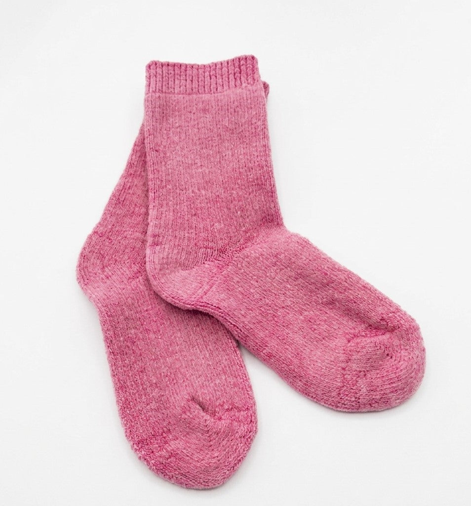 Bas de laine thermal enfant rose