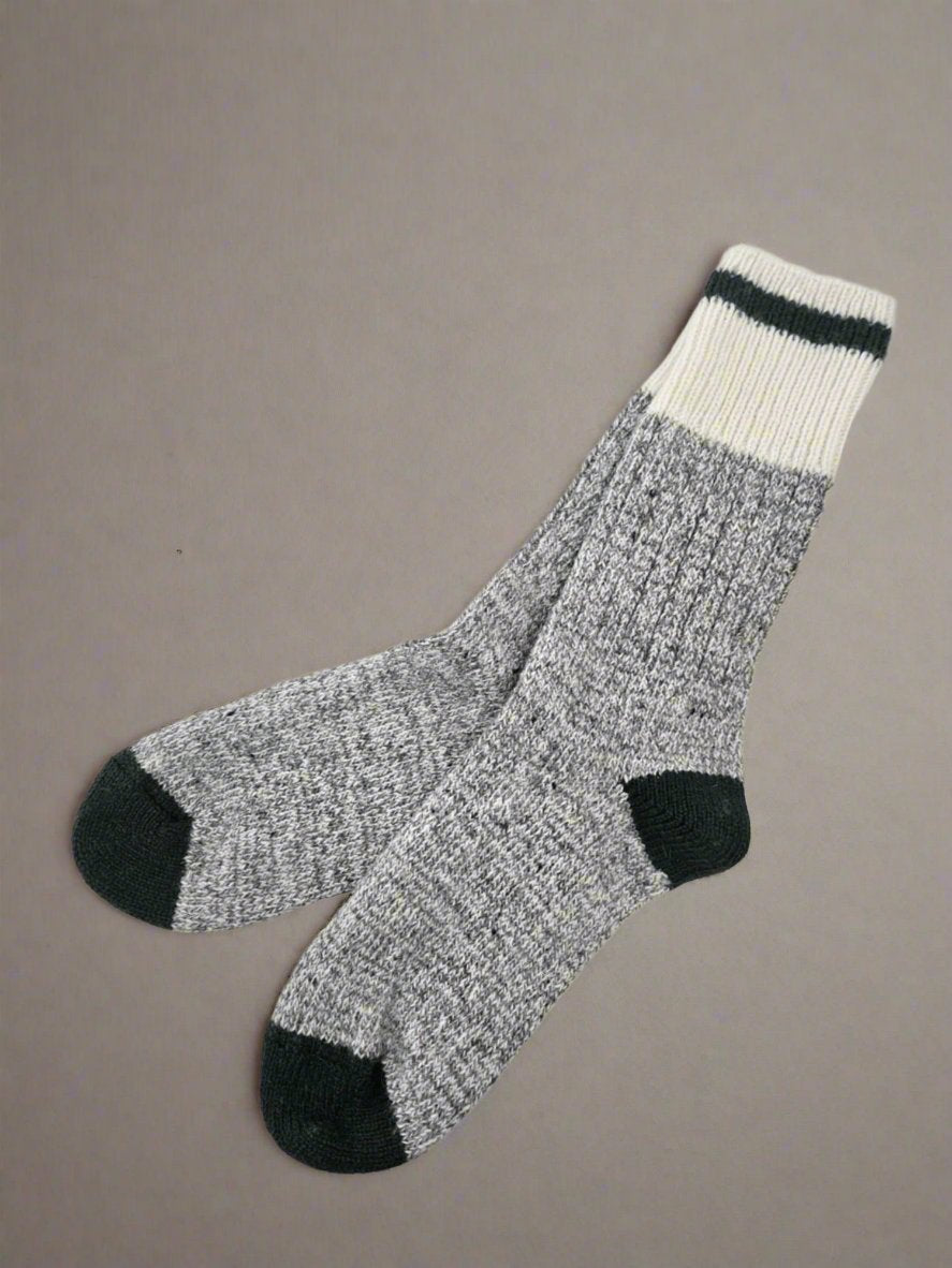 Bas de laine classique - gris/vert
