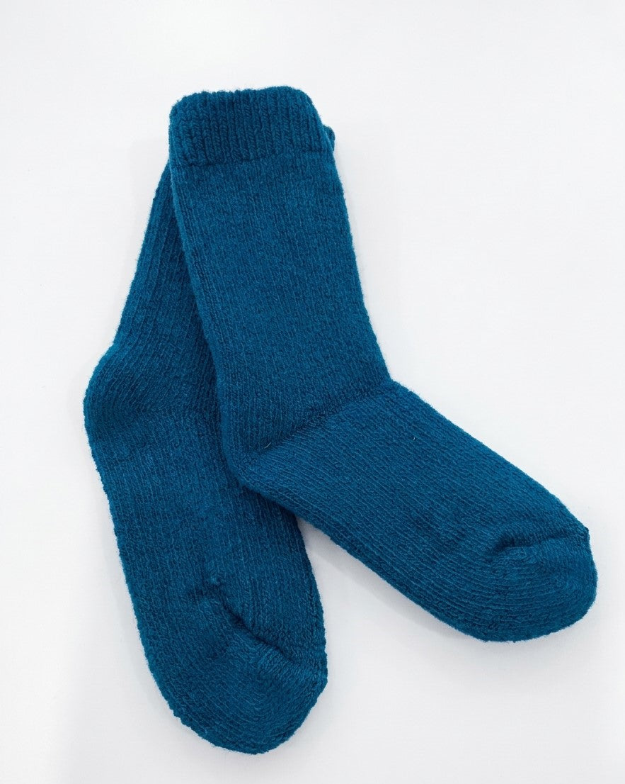 Bas de laine thermal enfant bleu