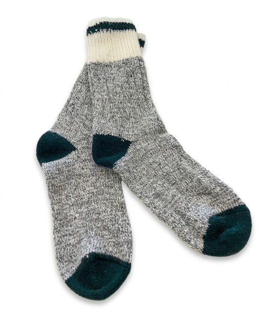Bas de laine classique - gris/vert
